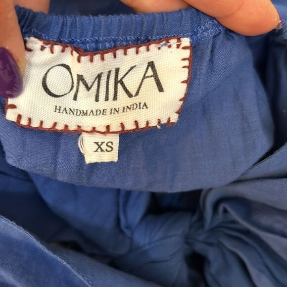 OMIKA Anthropologie Dunmore Square Neck Smock Tie Back Embroidered Mini Dress XS - Picture 9 of 10